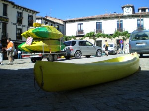 preparando las canoas